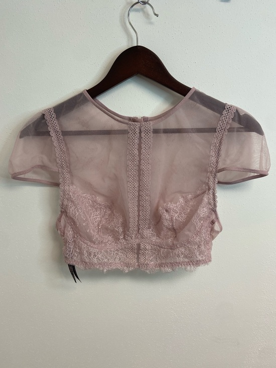 Victoria's Secret Tops - Victoria's Secret Lace Mesh Crop Camisole in Dusty Rose Medium Top Shirt Pink